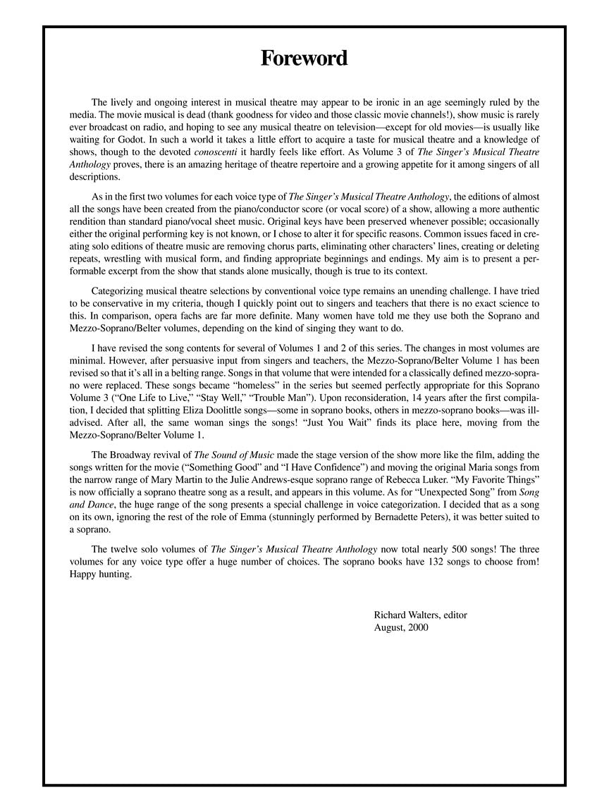 The Singer's Musical Theatre Anthology – Volume 3 - sample page 3