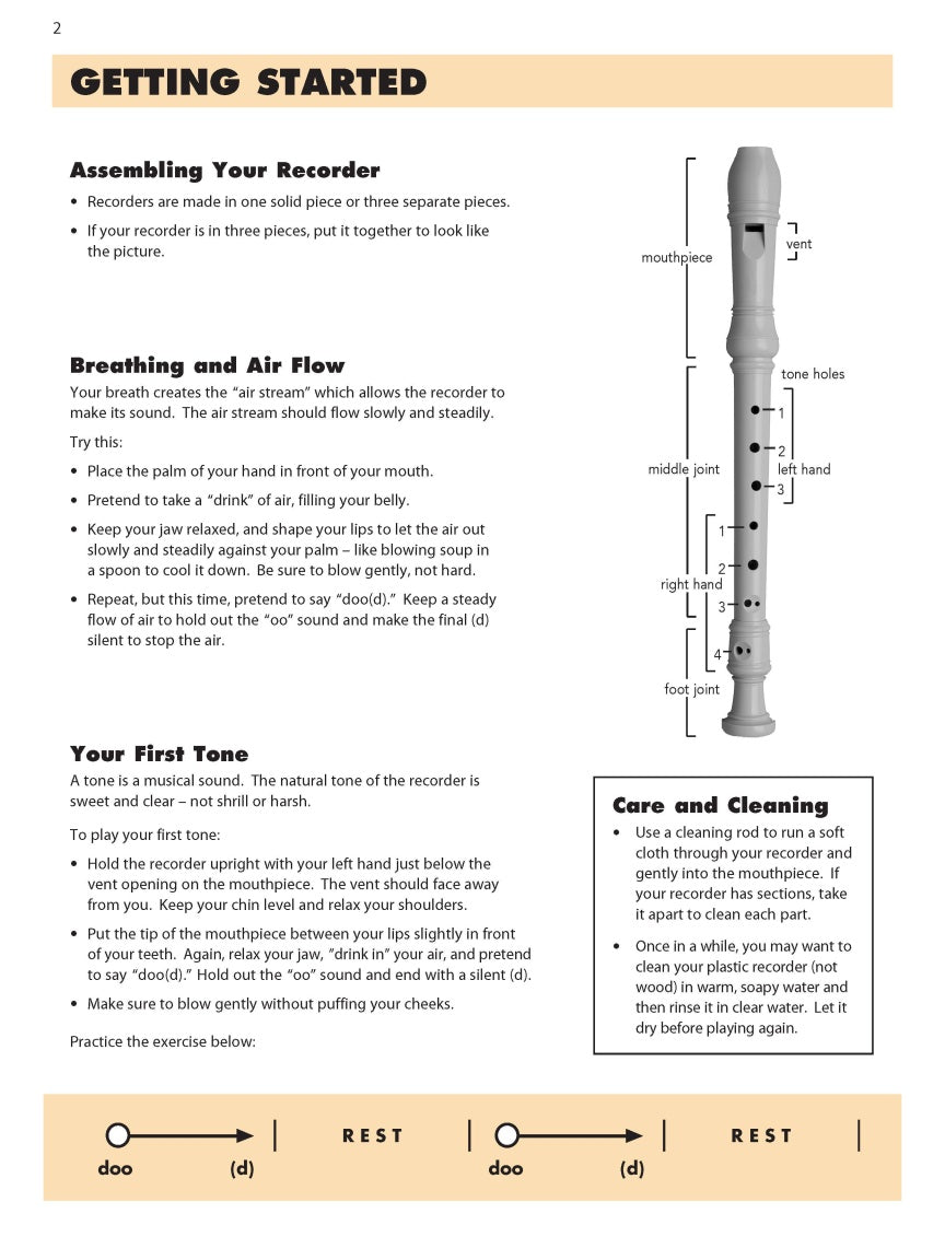 Essential Elements for Recorder Classroom Method – Student Book 1 - sample page 2