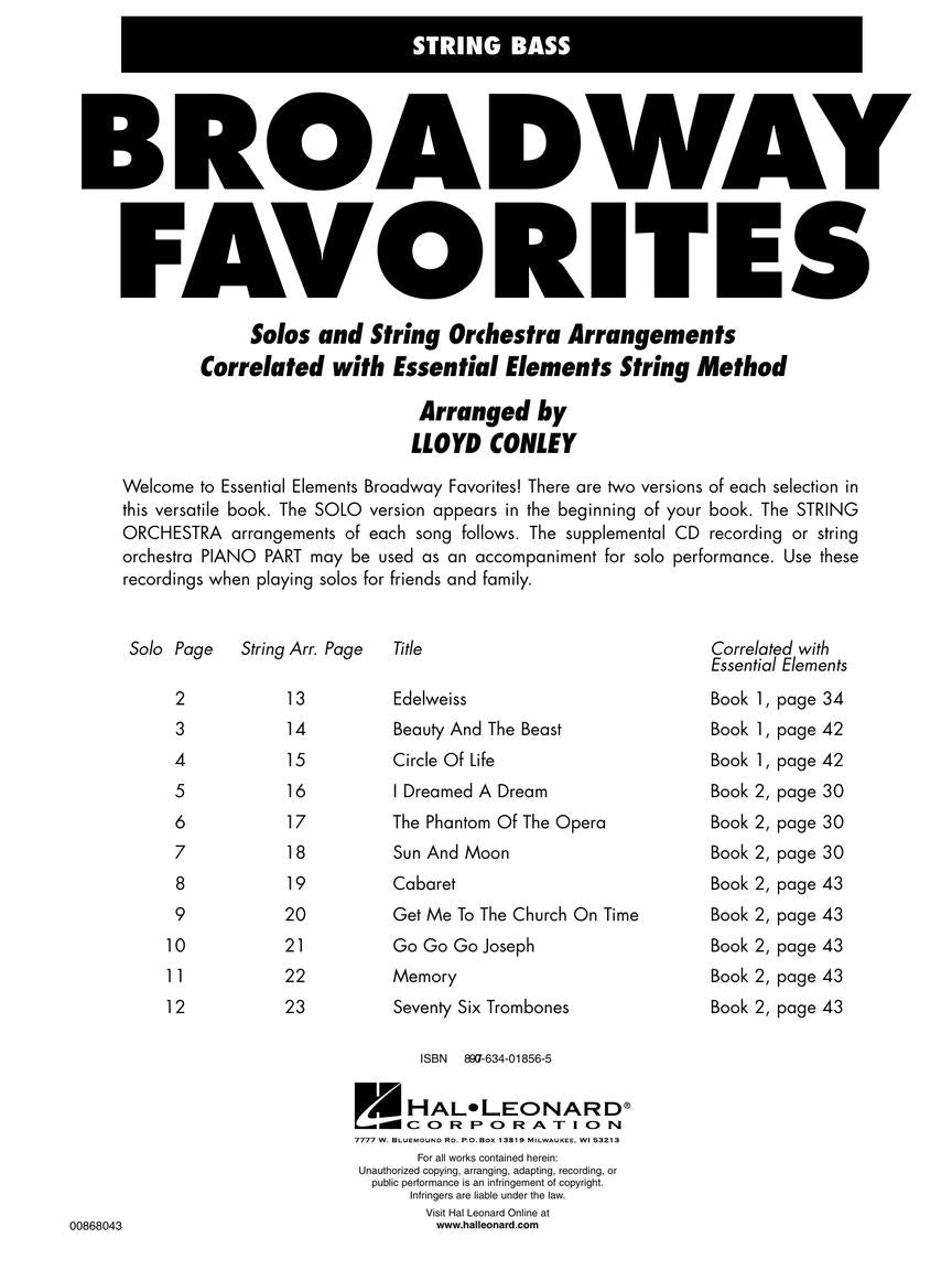 Essential Elements Broadway Favorites for Strings – String Bass - sample page 2