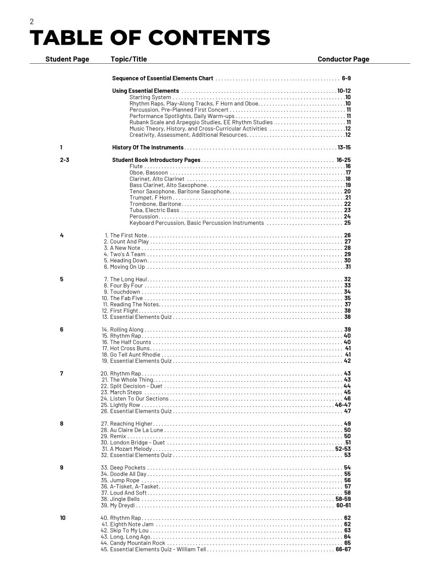 Essential Elements for Band – Conductor Book 1 with Online Resources - sample page 2