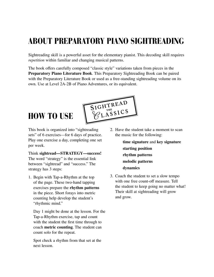 Preparatory Piano Sightreading - sample page 2