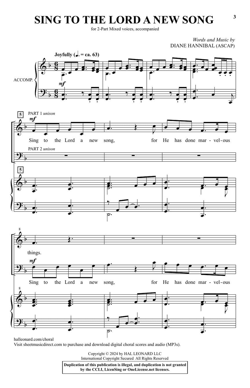 Sing To The Lord A New Song - sample page 2