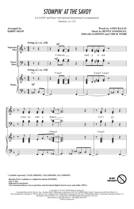 Stompin' at the Savoy - sample page 2