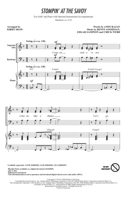 Stompin' at the Savoy - sample page 2
