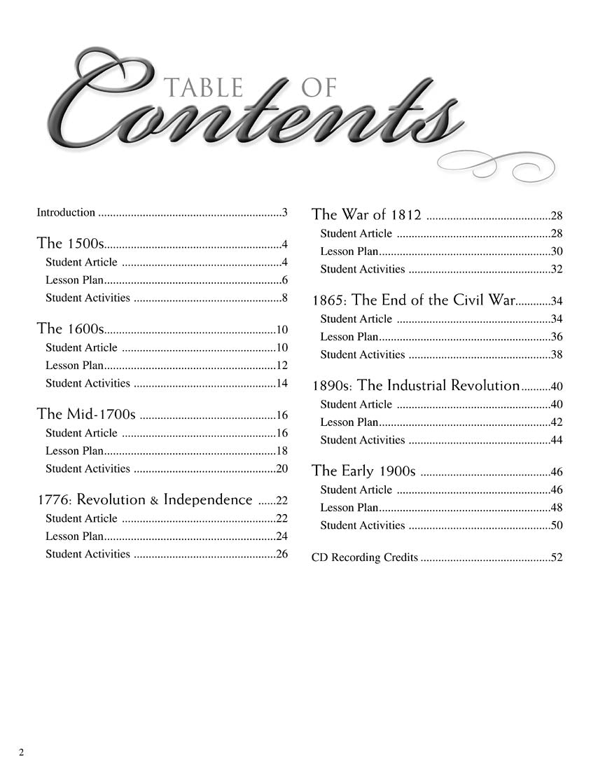 Classical Connections to US History - sample page 1