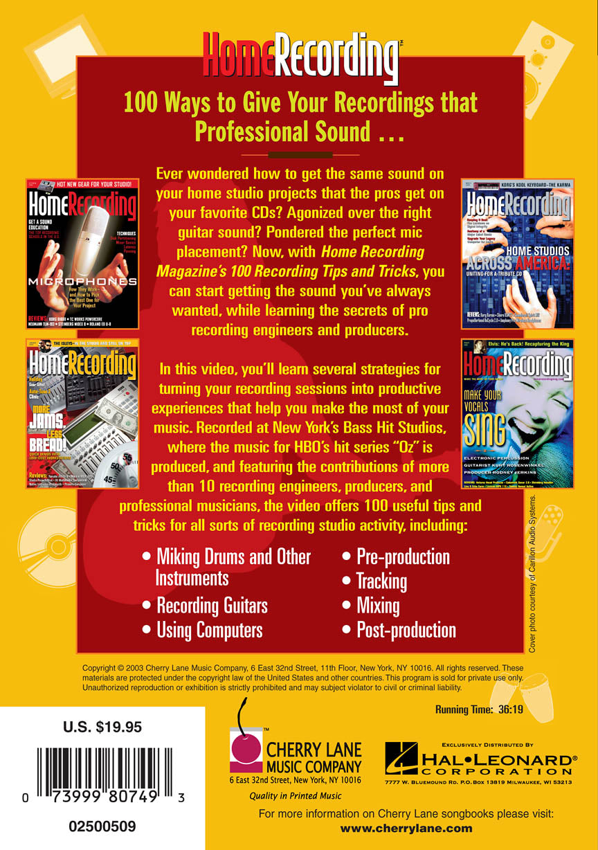 Home Recording Magazine's 100 Recording Tips and Tricks - sample page 2