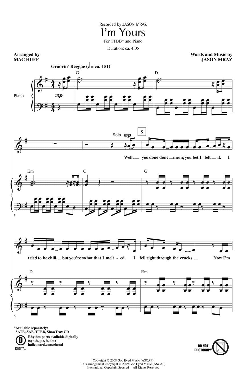 I'm Yours - sample page 1