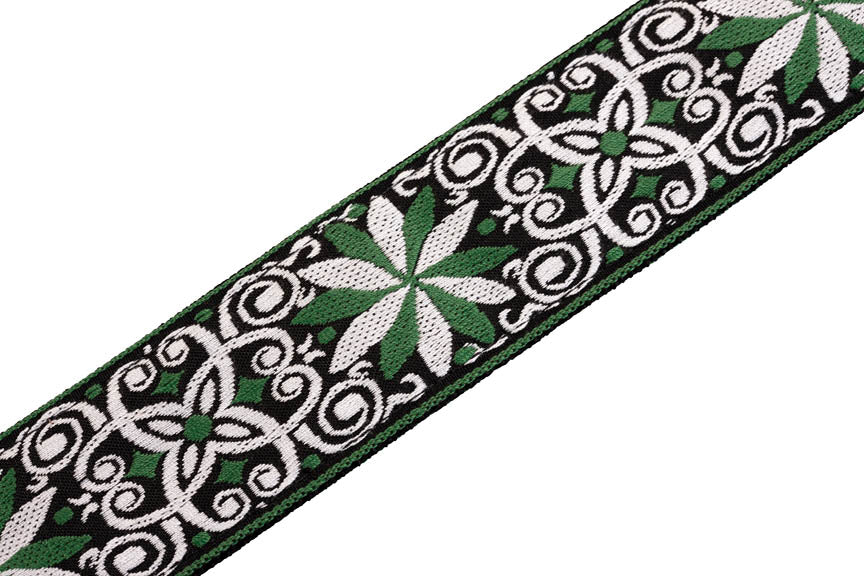 '60s Hootenanny Jacquard Weave Guitar Strap – Floral Green - sample page 2