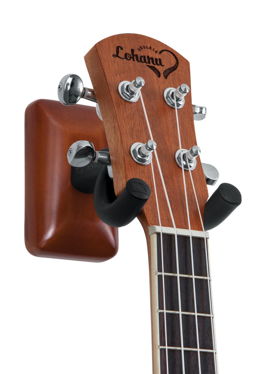 Gator Frameworks Wall Mounted Ukulele/mandolin Hanger With Mahogany Mounting Plate - sample page 2