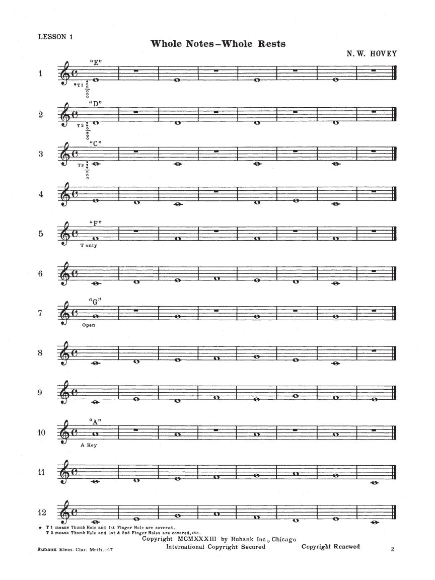 Rubank Elementary Method – Clarinet - sample page 2