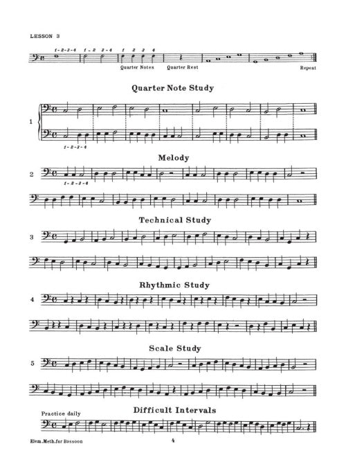 Rubank Elementary Method – Bassoon - sample page 4