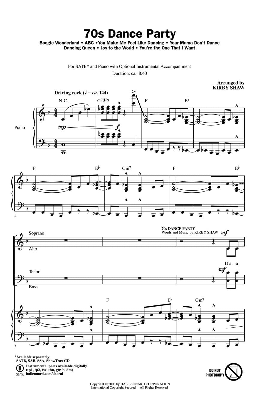 '70s Dance Party - sample page 1