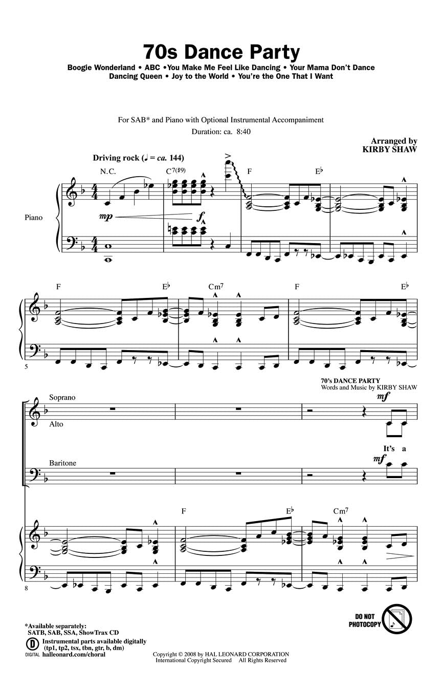 '70s Dance Party - sample page 1
