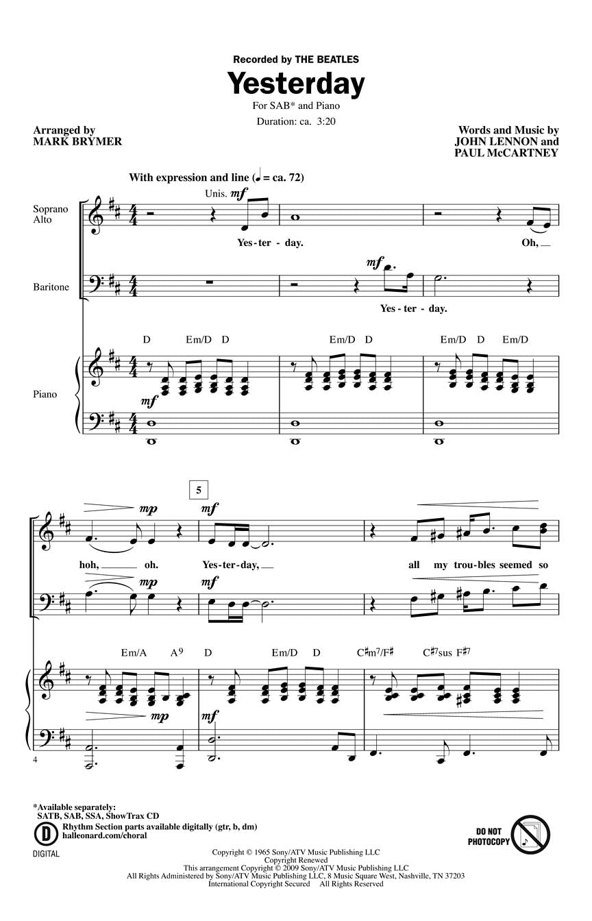 Yesterday - sample page 1