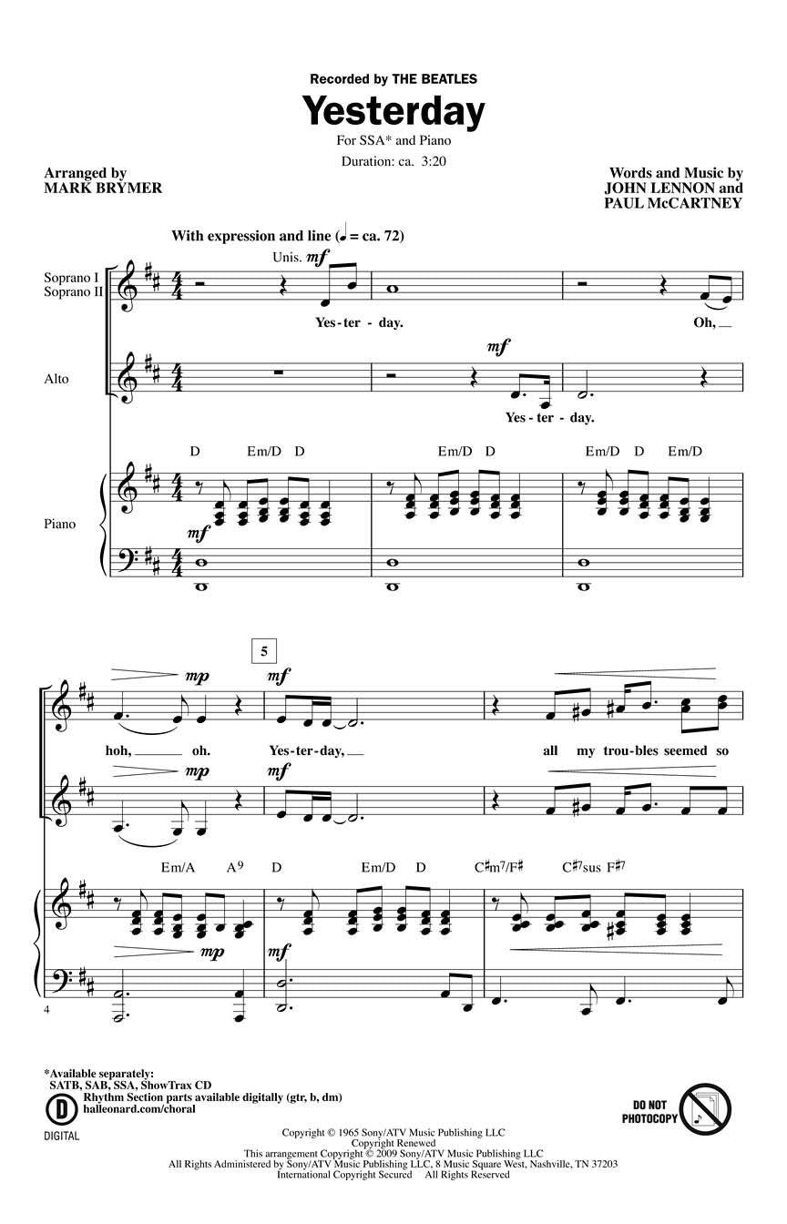 Yesterday - sample page 1