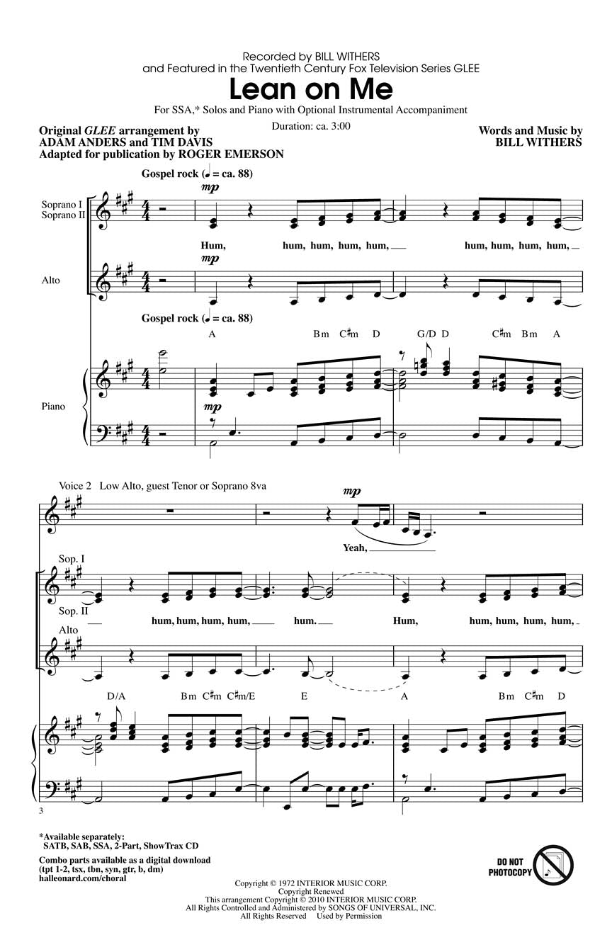 Lean on Me - sample page 1