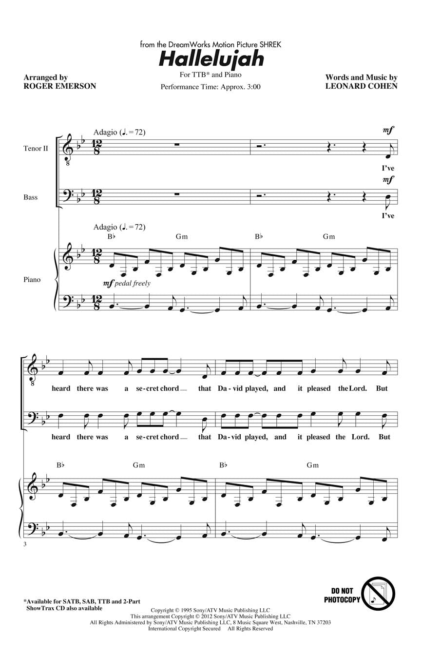 Hallelujah - sample page 1