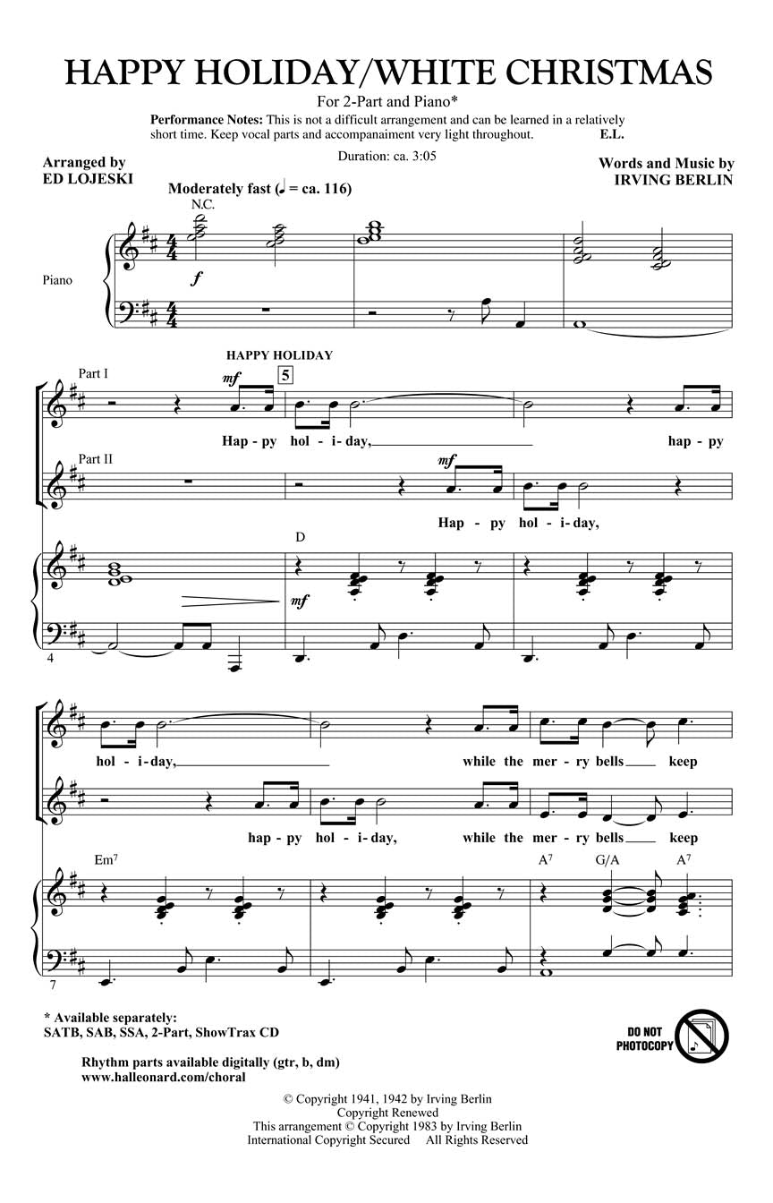 Happy Holiday/White Christmas - sample page 1