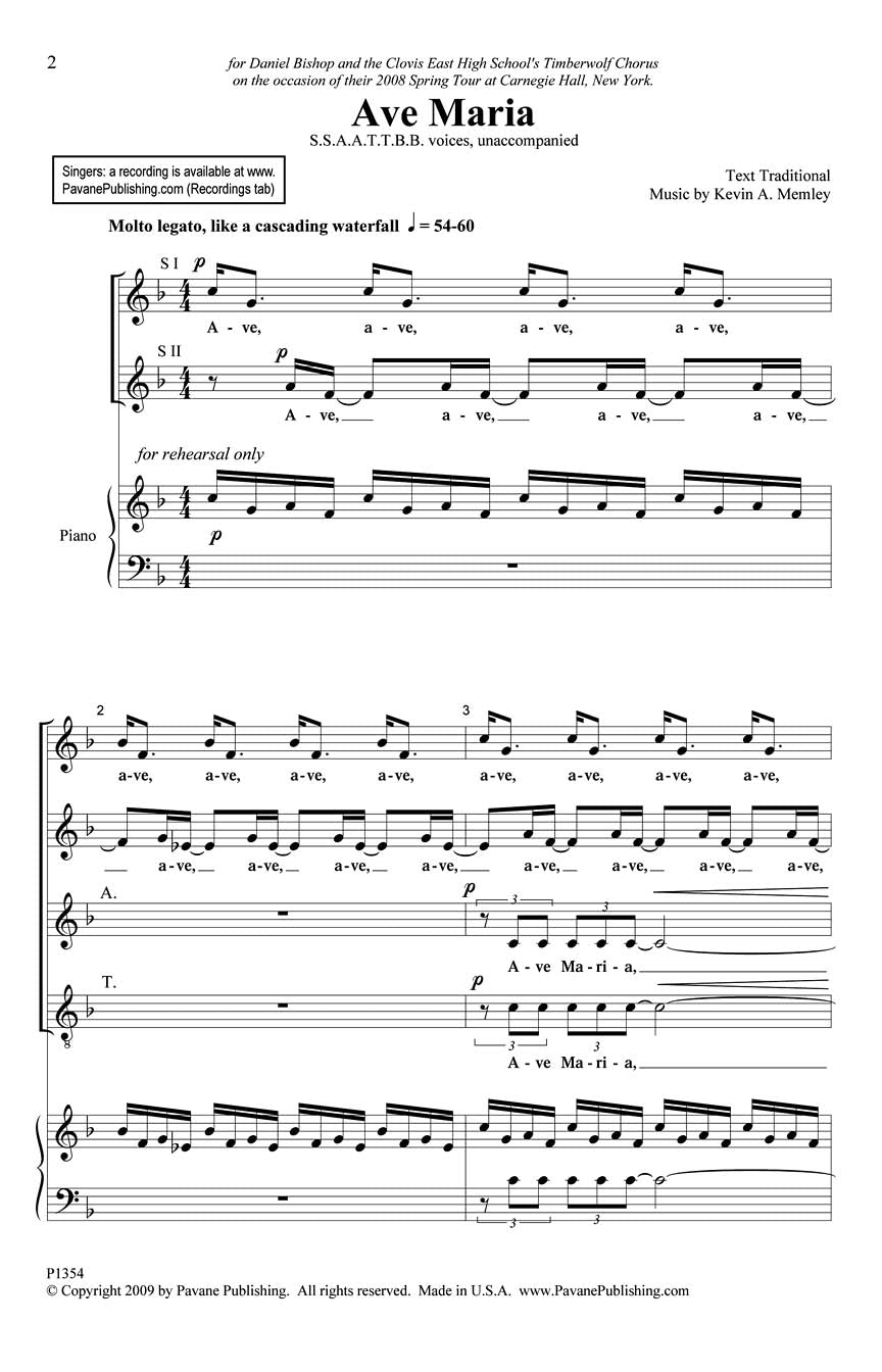 Ave Maria - String Quartet - sample page 1