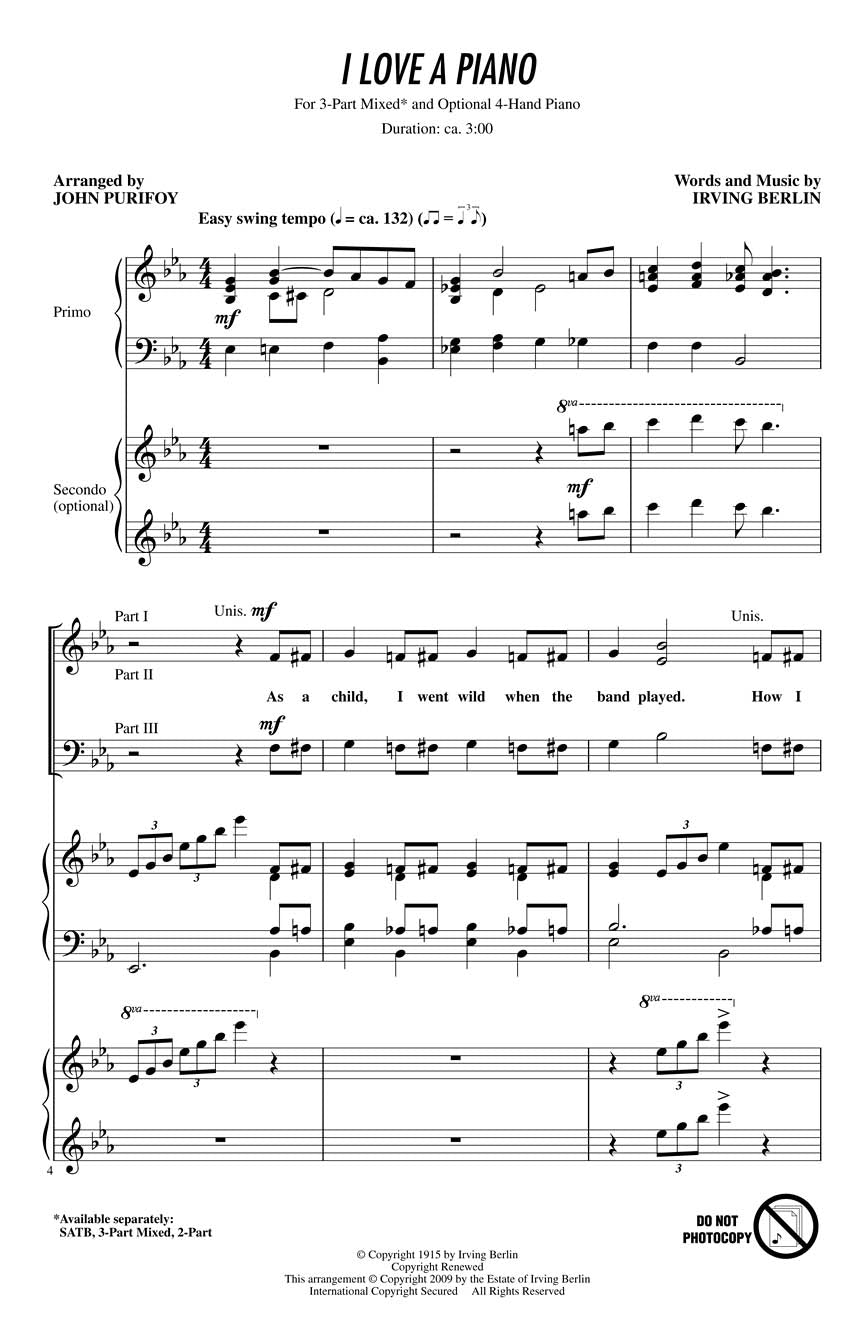 I Love a Piano - sample page 1