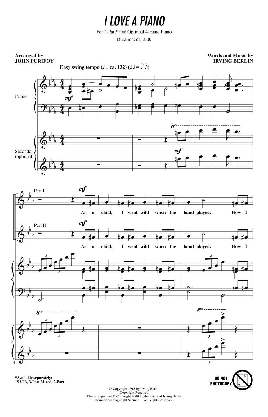 I Love a Piano - sample page 1