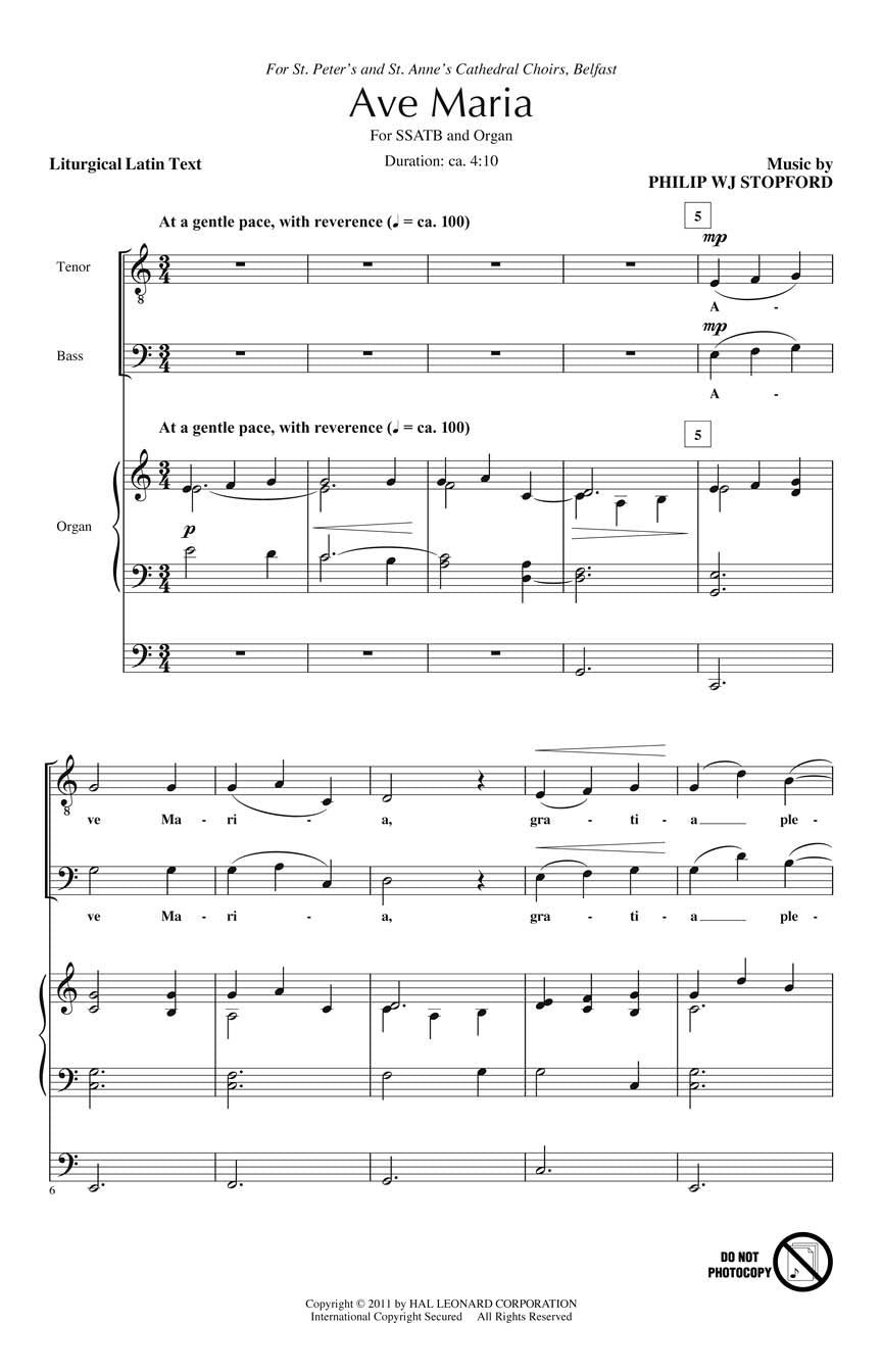 Ave Maria - String Quartet - sample page 1