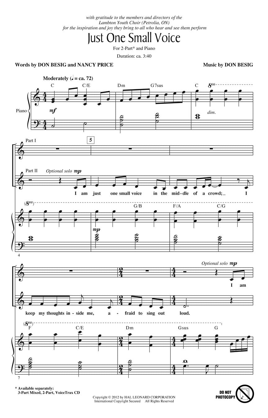 Just One Small Voice - sample page 1