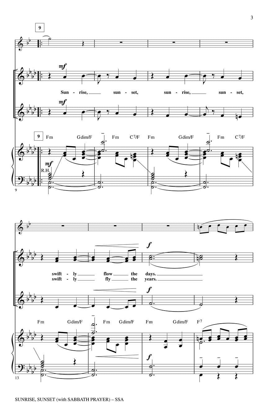 Sunrise, Sunset (with Sabbath Prayer) - sample page 2