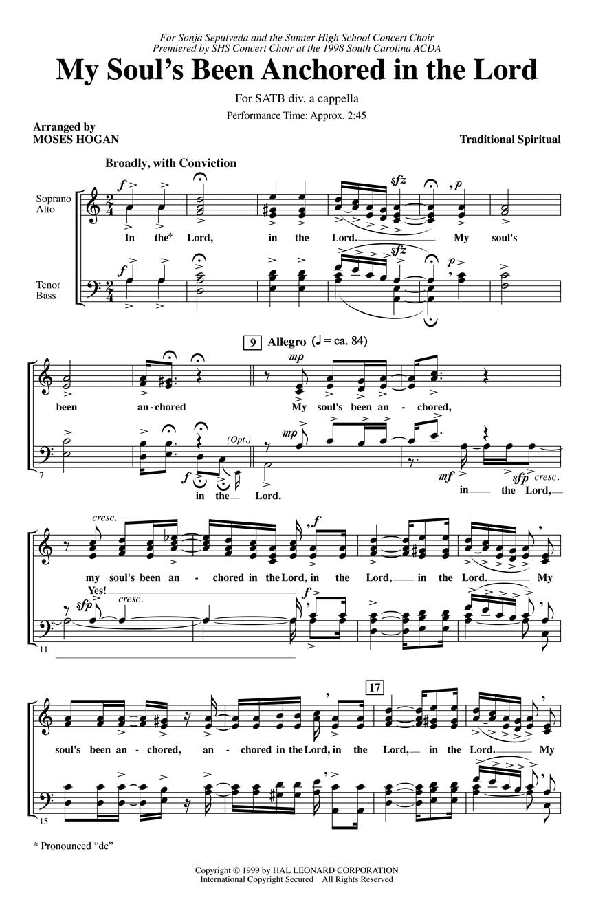 My Soul's Been Anchored in the Lord - sample page 1