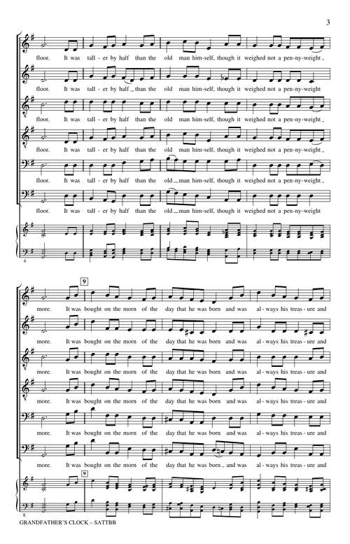 Grandfather's Clock - sample page 3