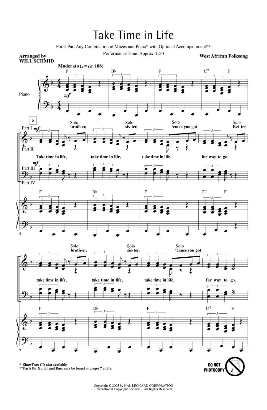 Take Time in Life - sample page 1