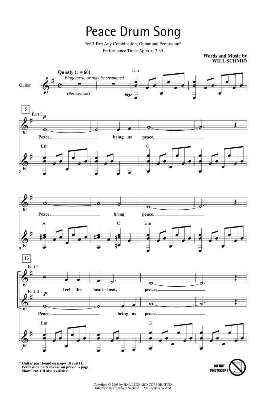 Peace Drum Song - sample page 1
