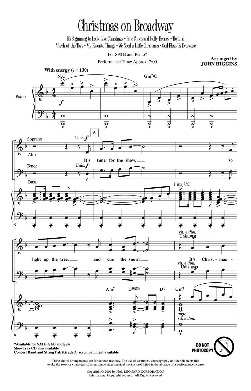 Christmas On Broadway (Medley) - sample page 1