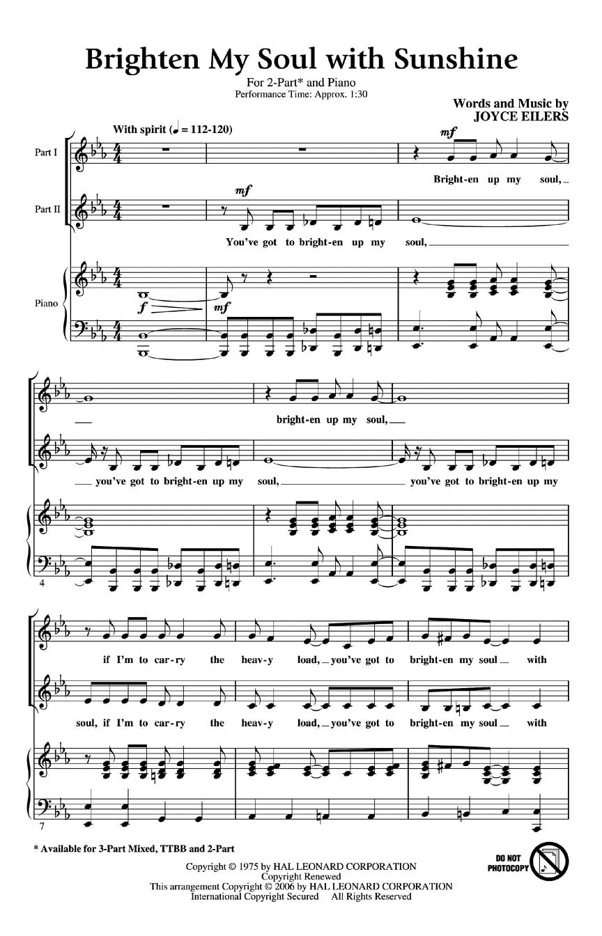 Brighten My Soul with Sunshine - sample page 1