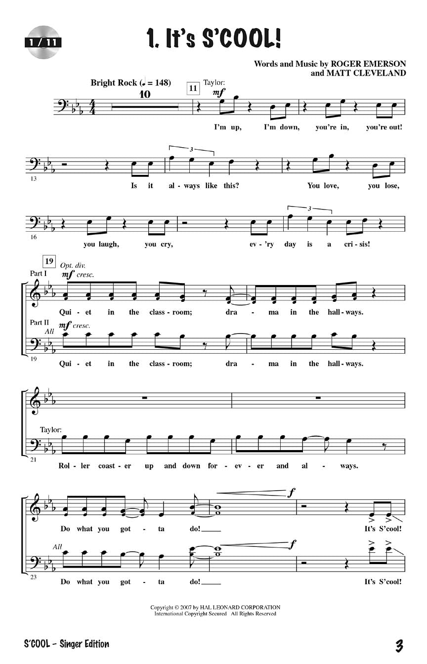 S'Cool: A Teenage Pop/Rock Musical - sample page 1