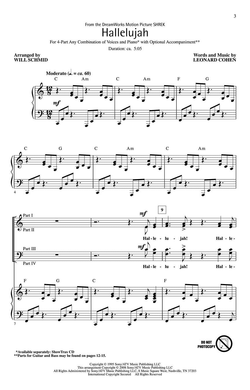Hallelujah - sample page 1