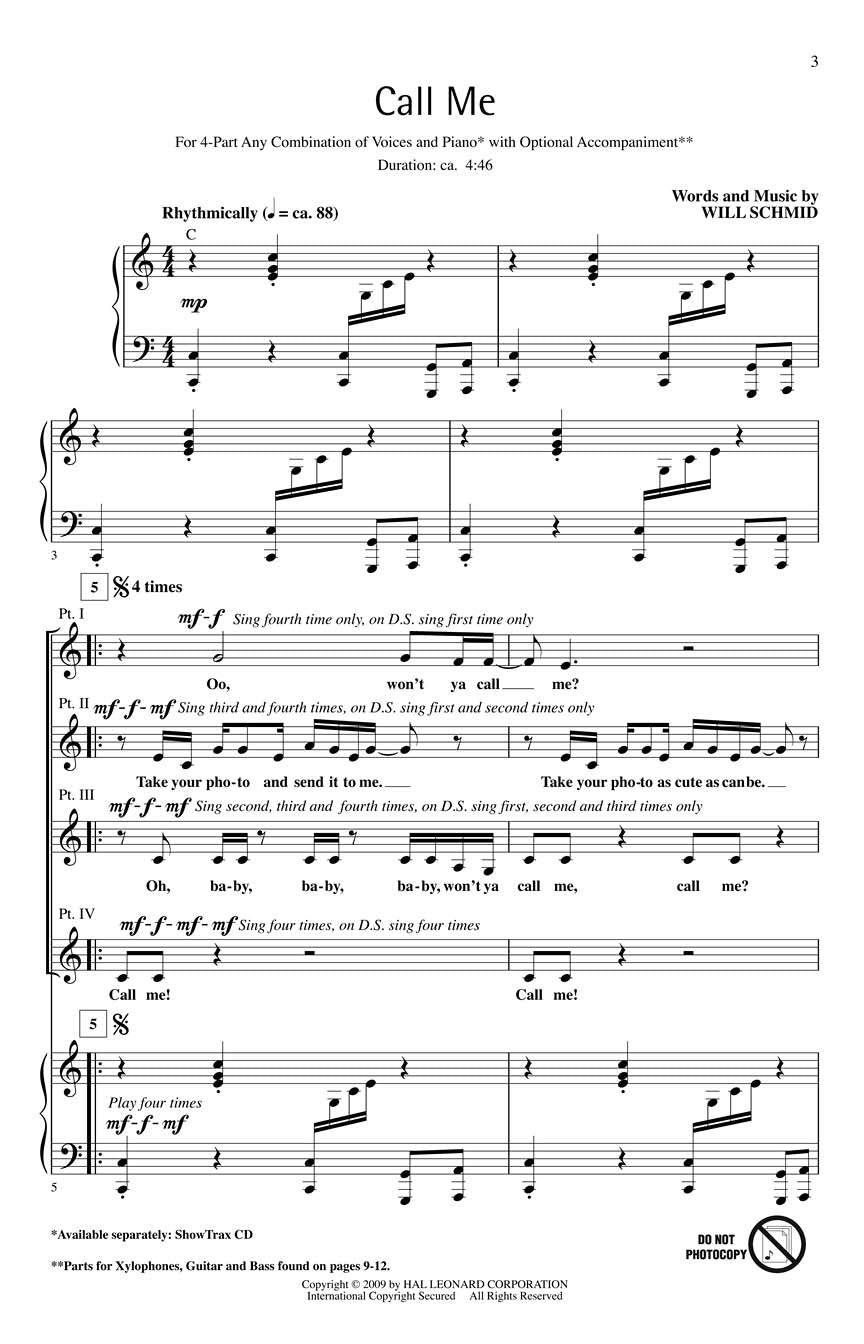 Call Me - sample page 1