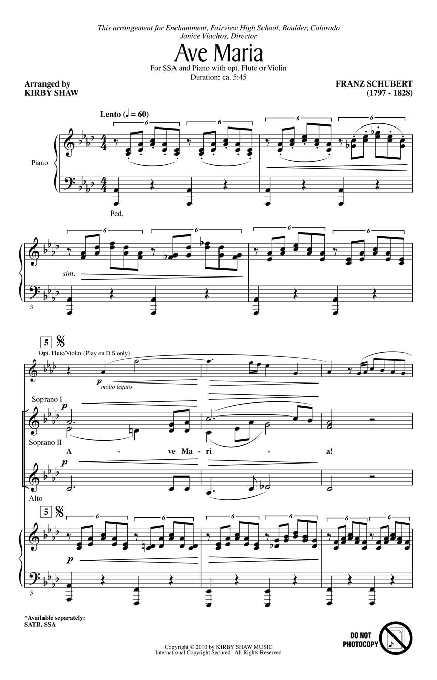 Ave Maria - String Quartet - sample page 1