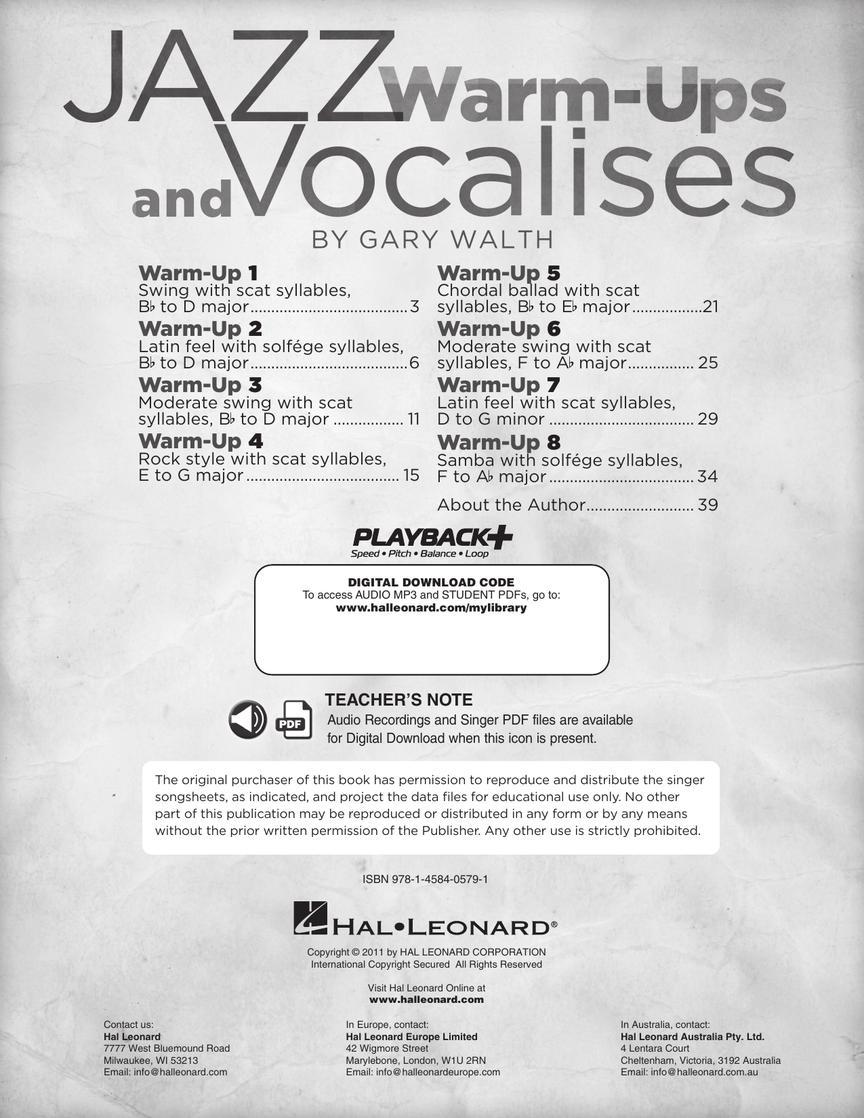 Jazz Warm-ups and Vocalises - sample page 2