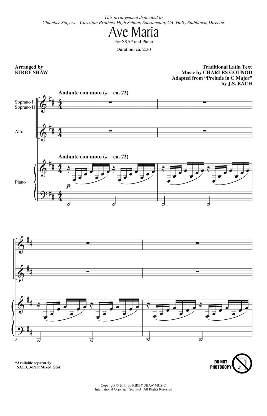 Ave Maria - String Quartet - sample page 1