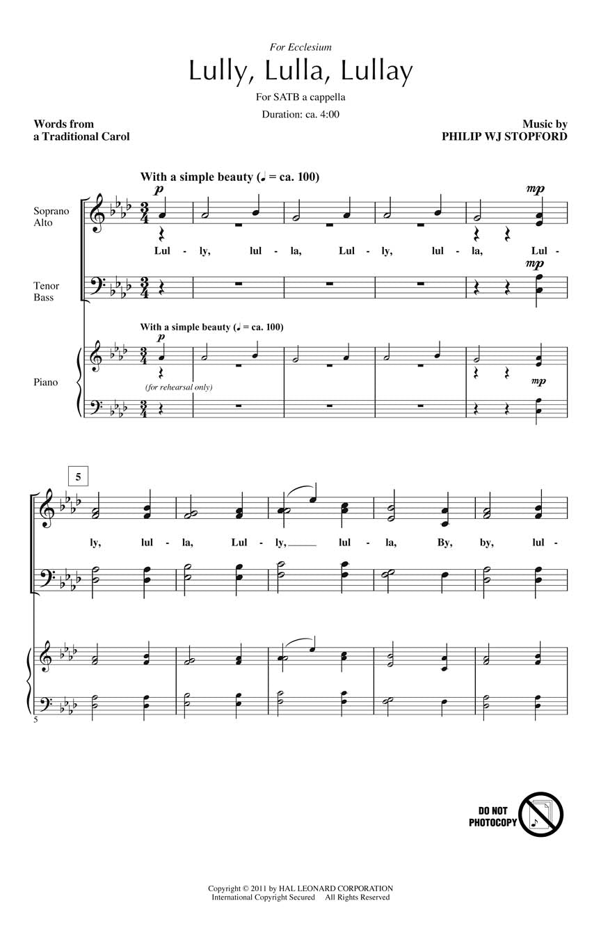 Lully, Lulla, Lullay - sample page 1