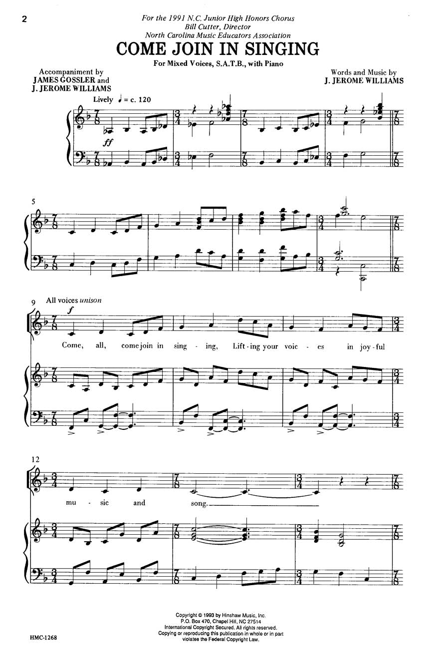Come Join in Singing - sample page 1