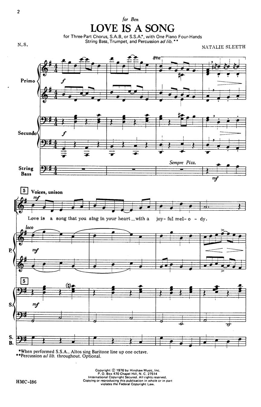 Love Is a Song - sample page 1