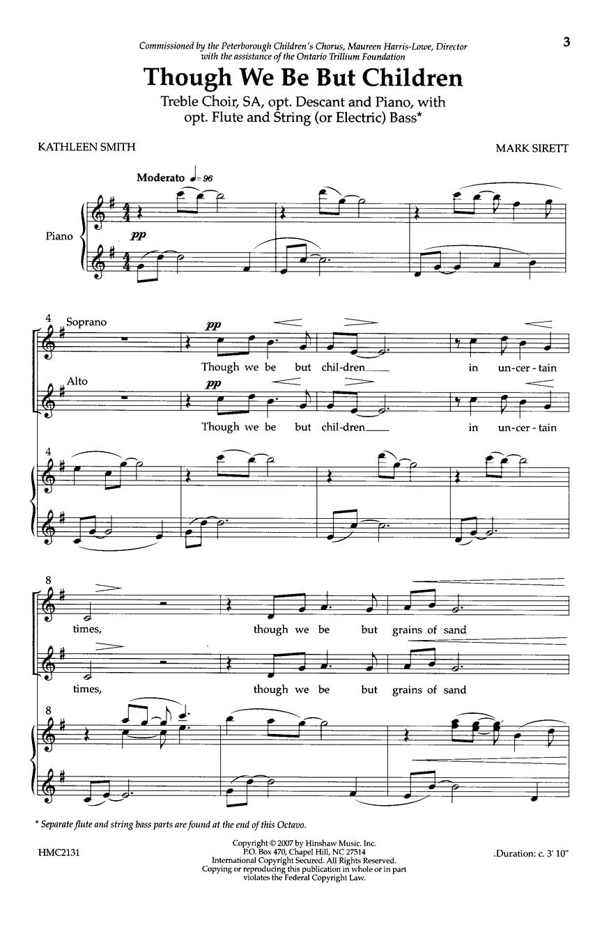 Though We Be But Children - sample page 1