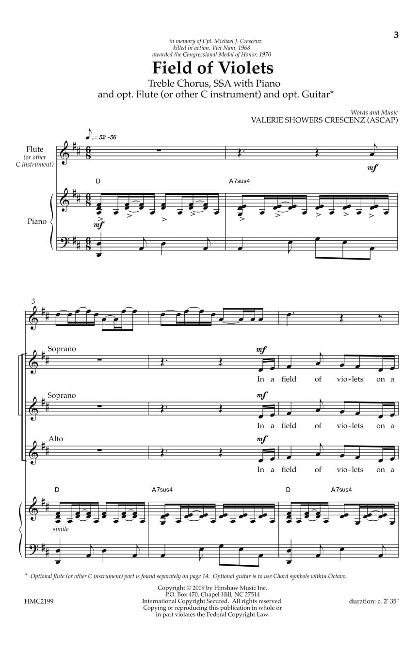 Field of Violets - sample page 1