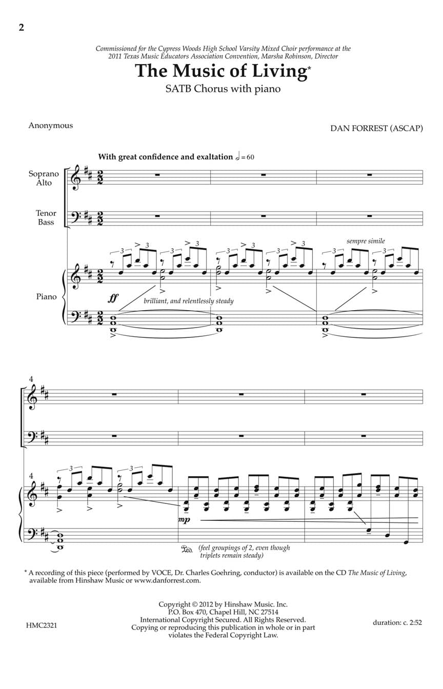 The Music of Living - sample page 1