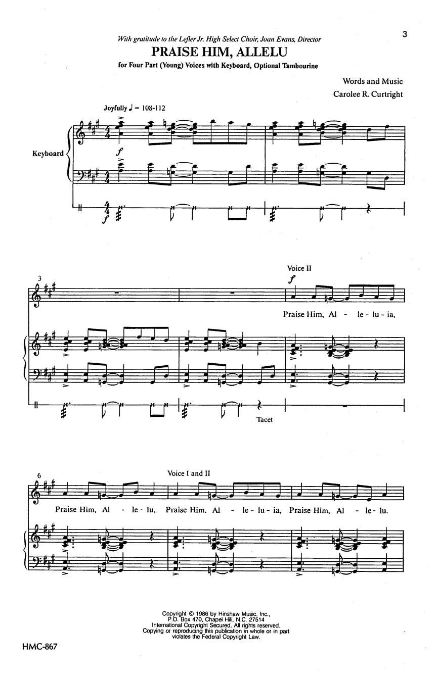 Praise Him, Allelu - sample page 1