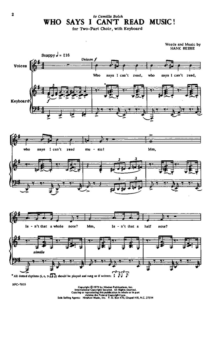 Who Says I Can't Read Music! - sample page 1