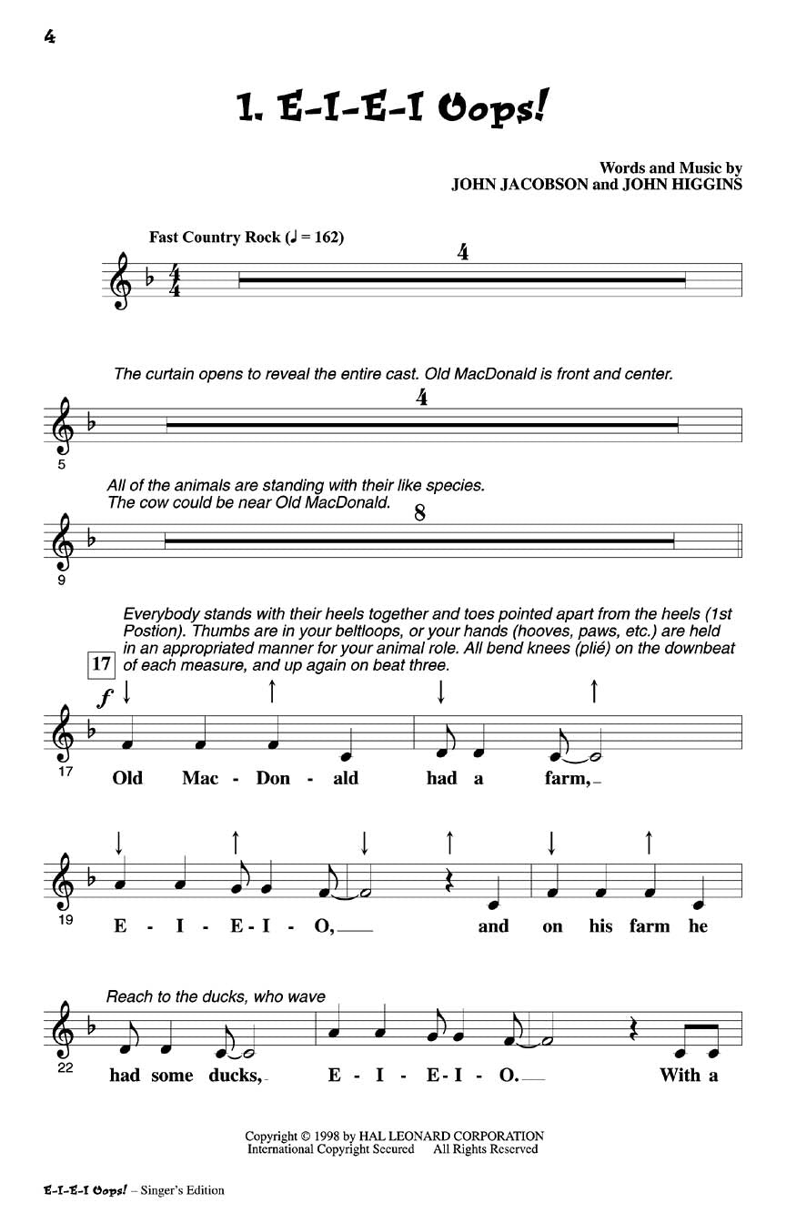 E-I-E-I Oops! (Musical) - sample page 1