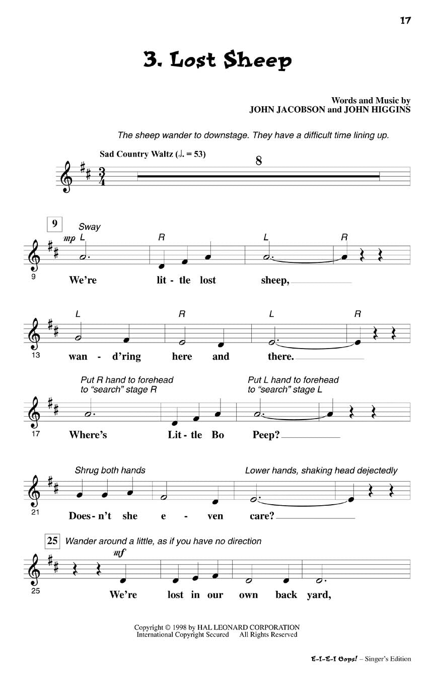 E-I-E-I Oops! (Musical) - sample page 4